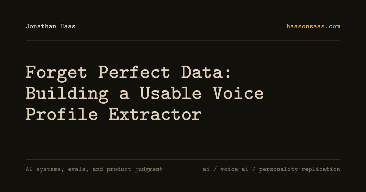 Forget Perfect Data: Building a Usable Voice Profile Extractor ...