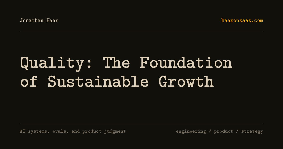 Quality: The Foundation of Sustainable Growth | Jonathan Haas